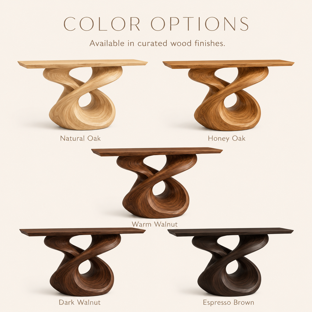 Dune Sculptural Hall Console Table - Color Options
