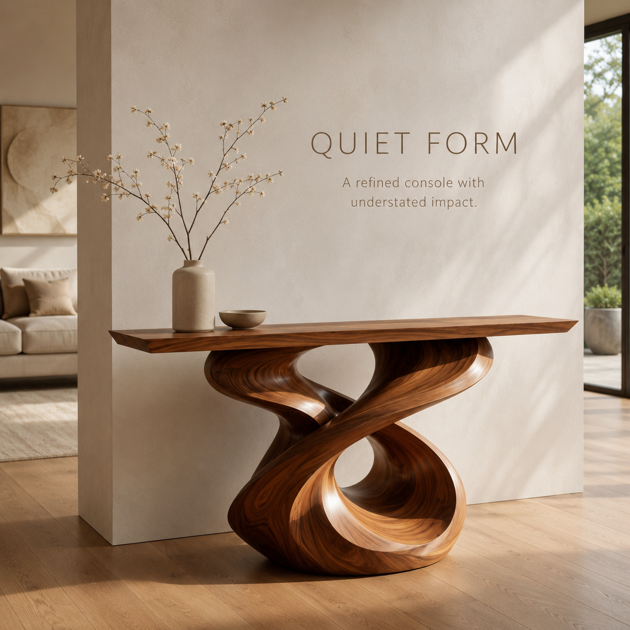 Dune Sculptural Hall Console Table - product detail 2