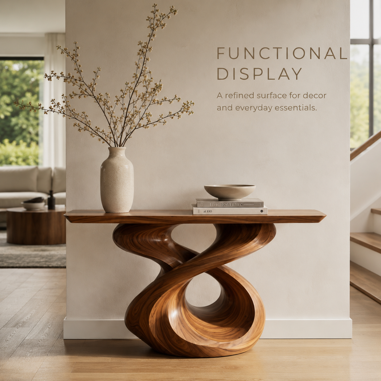 Dune Sculptural Hall Console Table - product detail 6
