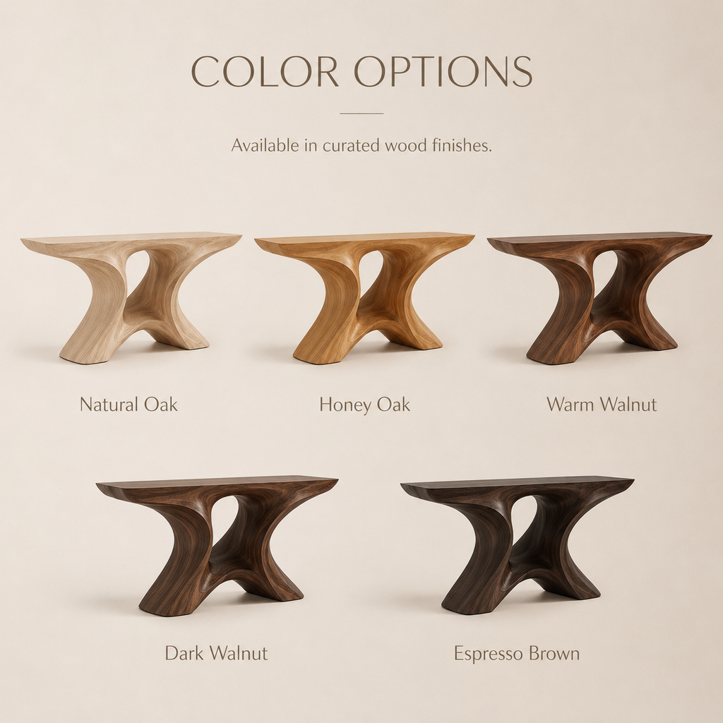 Nera Rounded Living Console Table - Color Options
