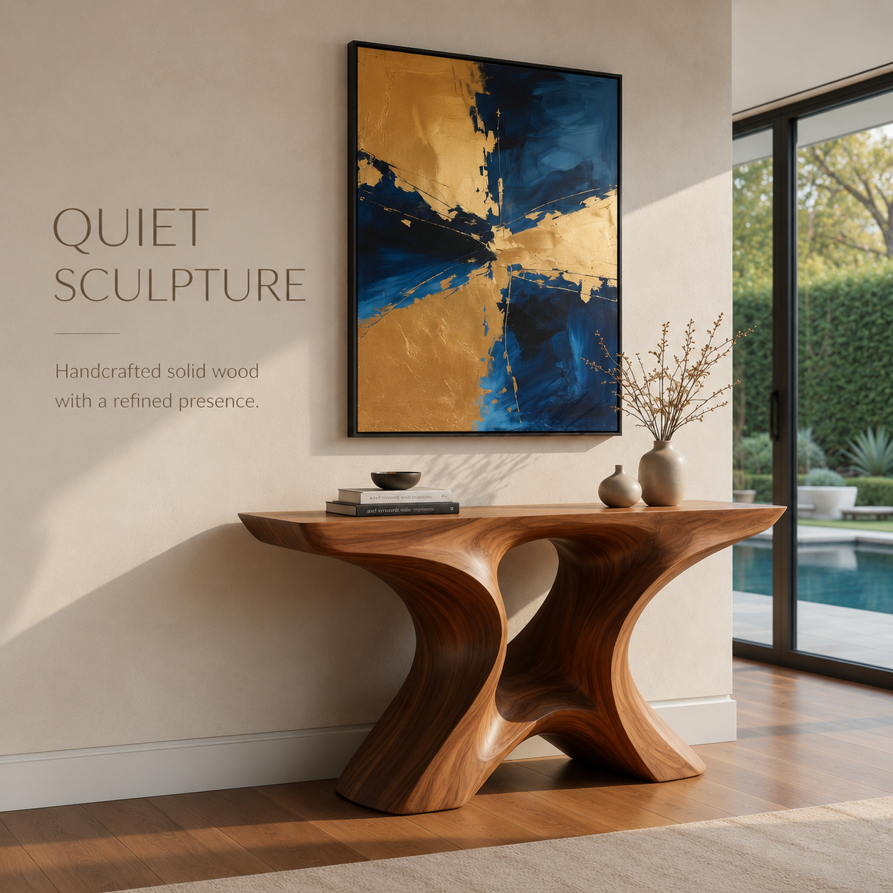 Nera Rounded Living Console Table - product detail 1