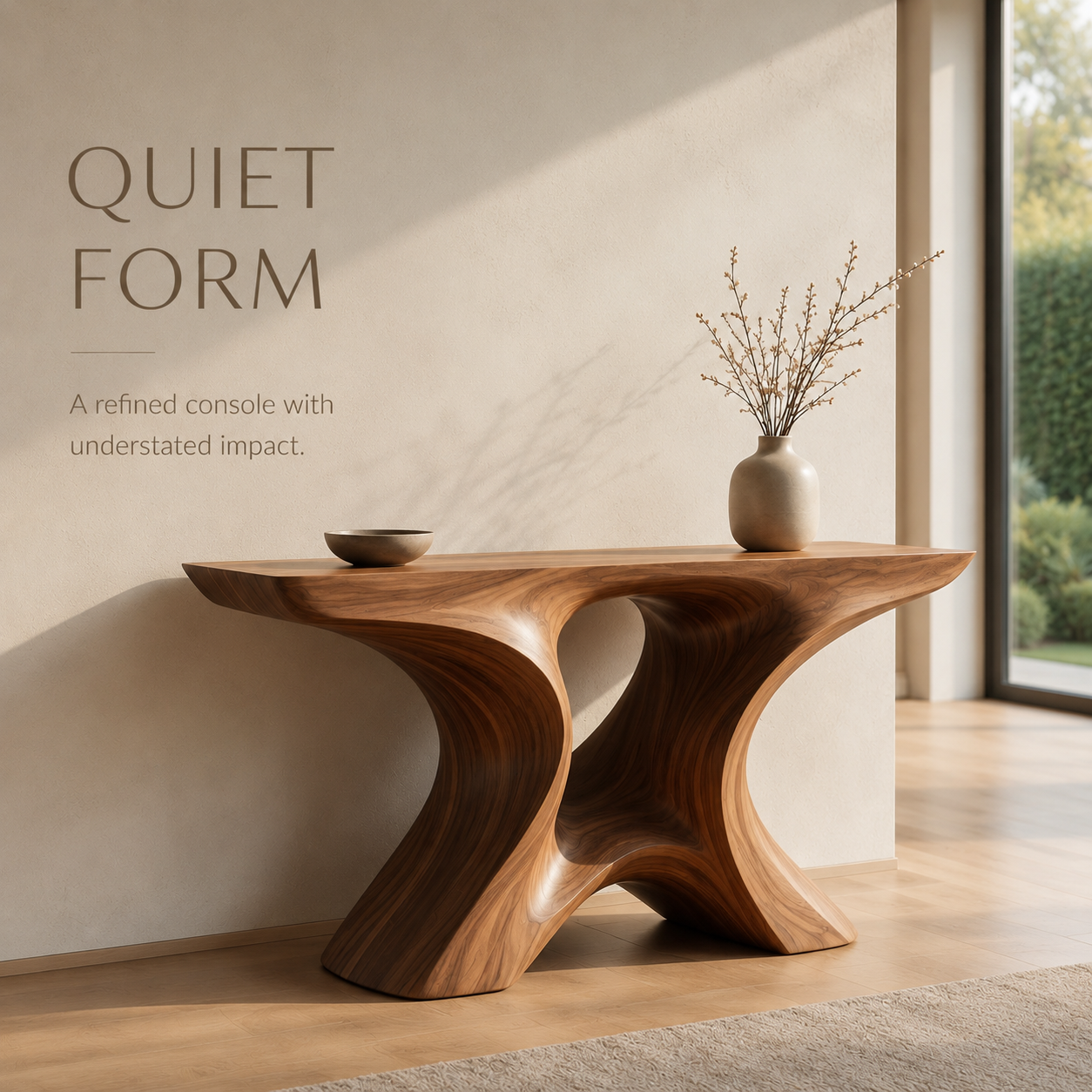 Nera Rounded Living Console Table - product detail 2
