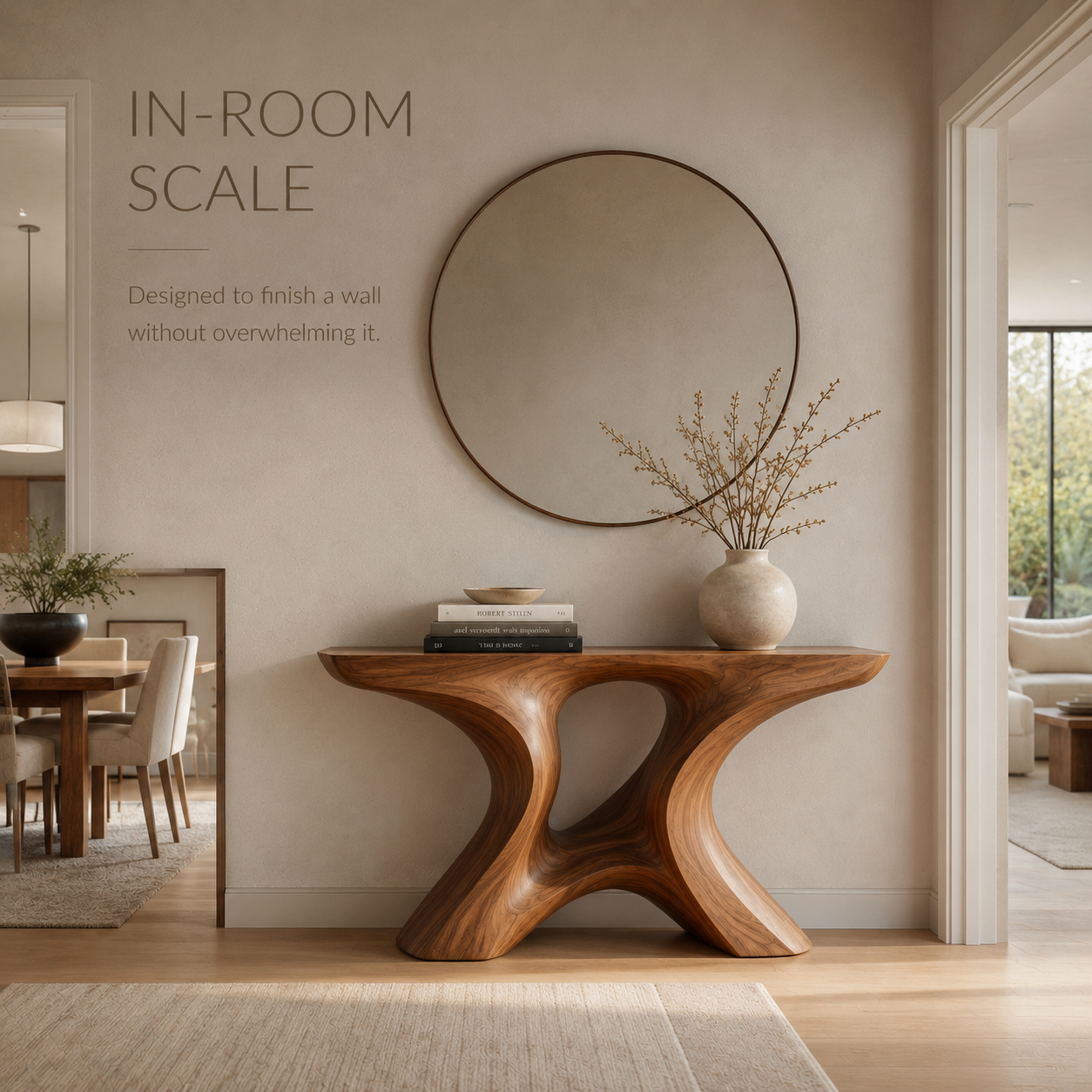 Nera Rounded Living Console Table - product detail 3