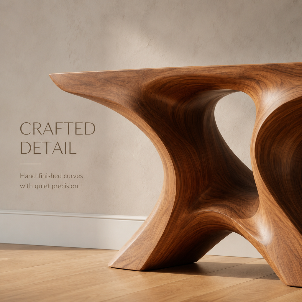 Nera Rounded Living Console Table - product detail 5