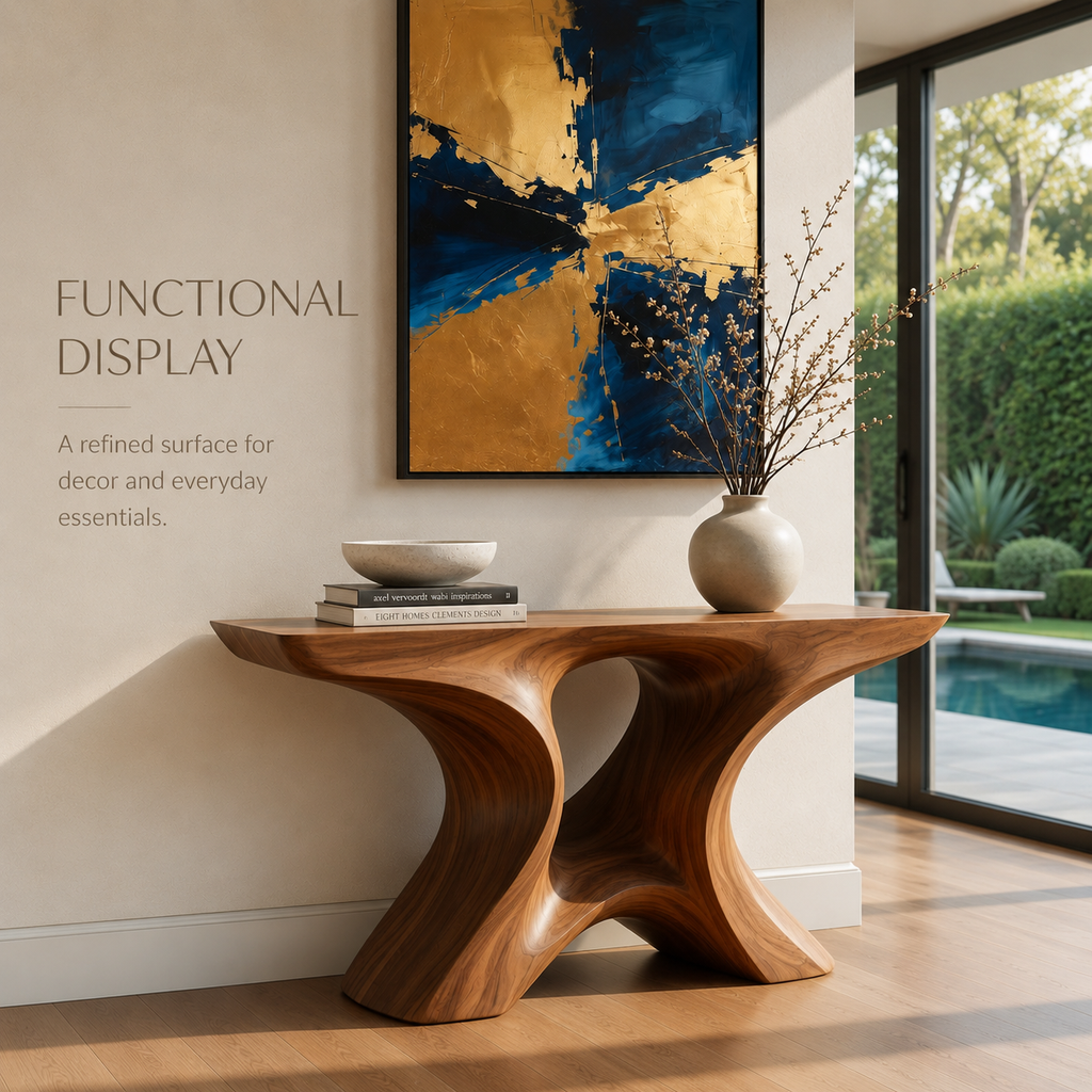 Nera Rounded Living Console Table - product detail 6