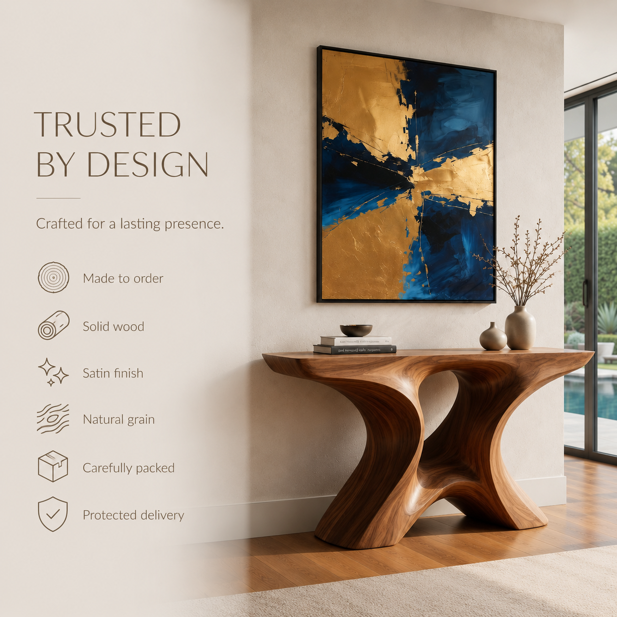 Nera Rounded Living Console Table - product detail 8