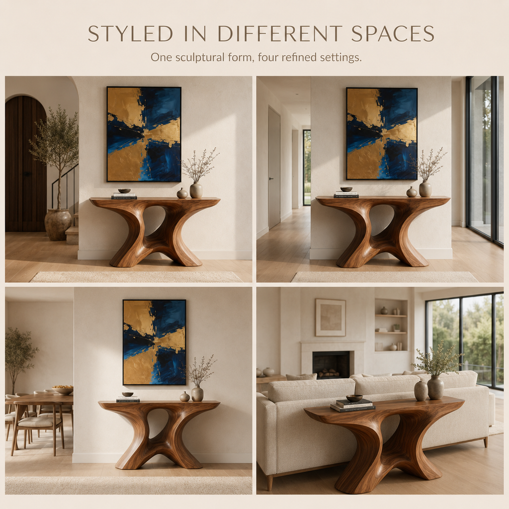 Nera Rounded Living Console Table - product detail 9