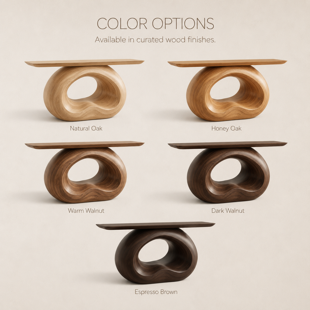 Koa Soft Edge Console Table - Color Options