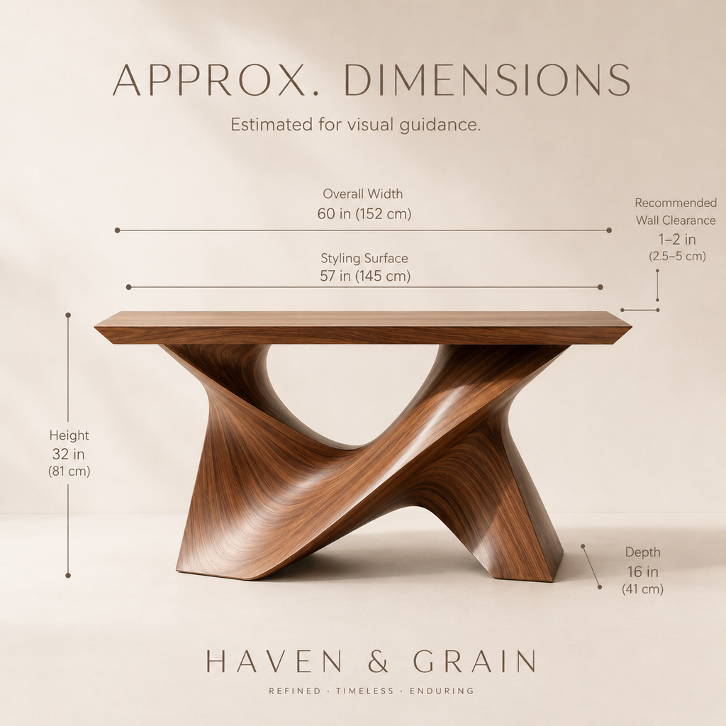 Alden Portal Console Table - Dimensions