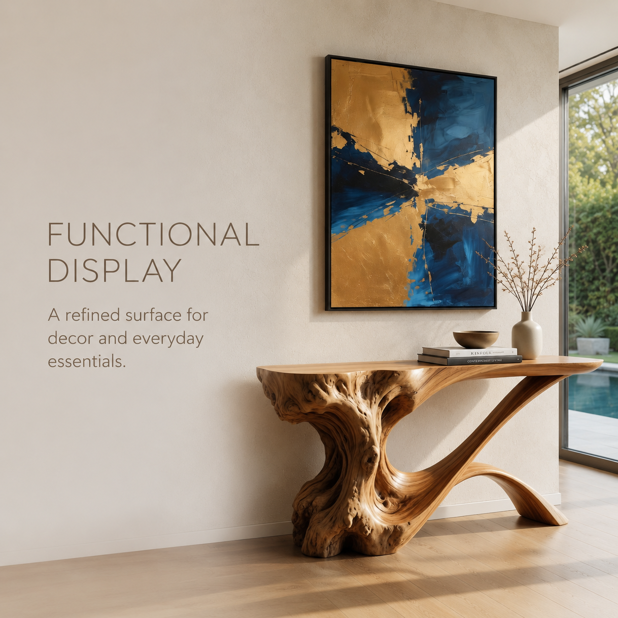 Oriel Pebble Edge Console Table - product detail 1