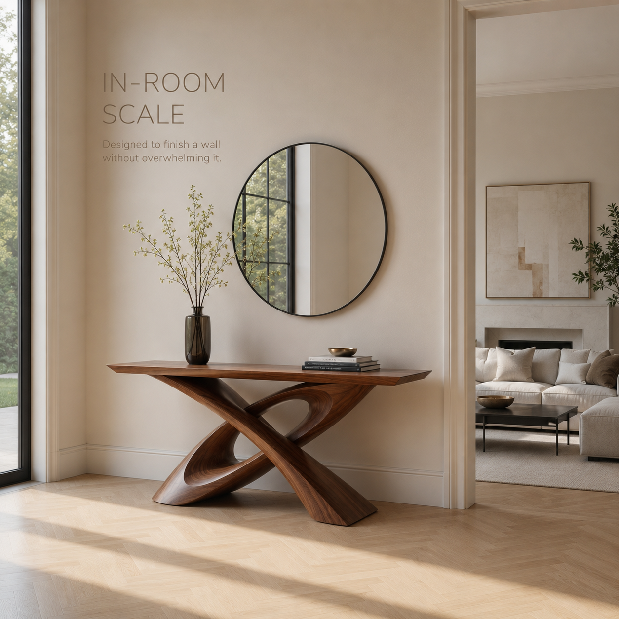 Oriel Pebble Edge Console Table - product detail 4