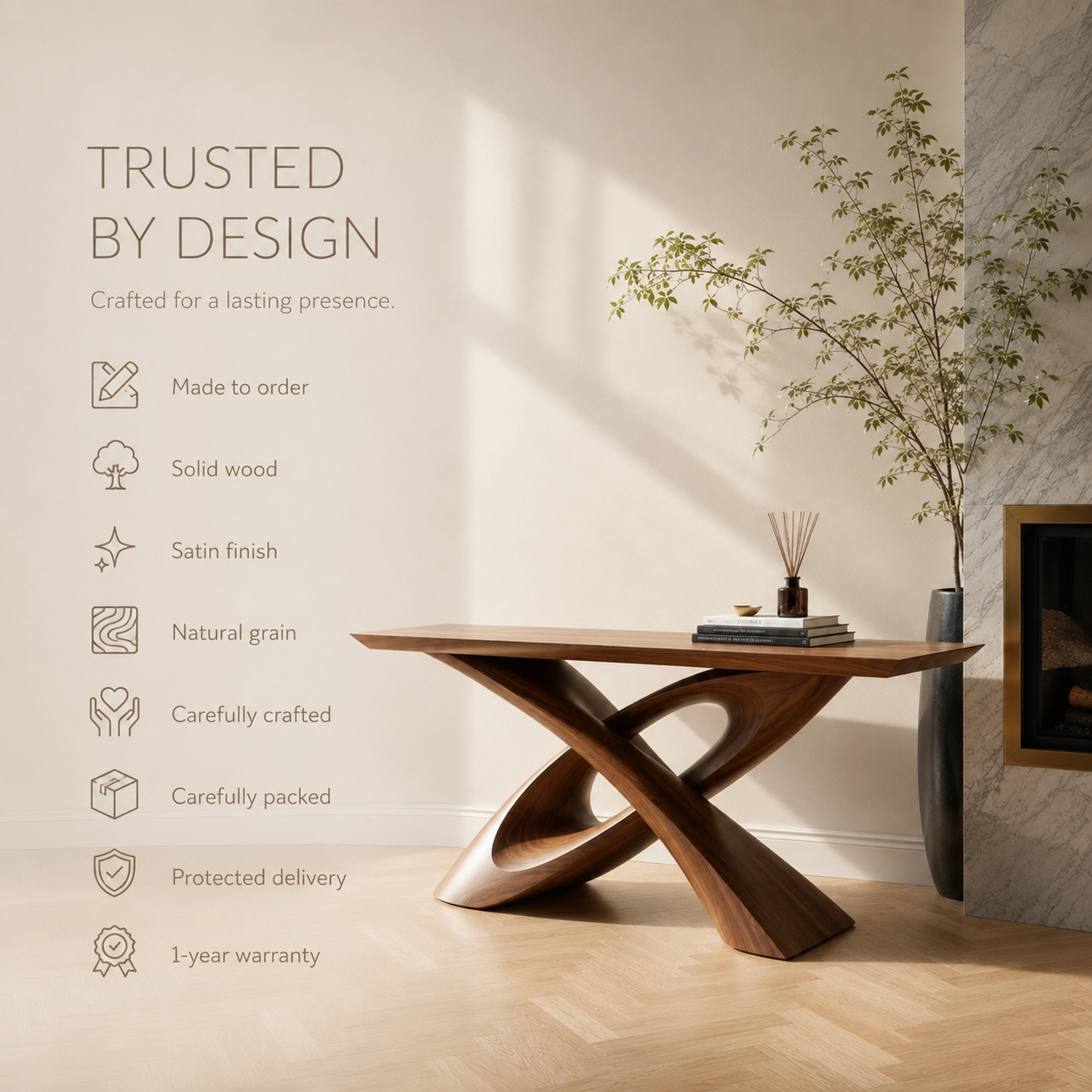 Oriel Pebble Edge Console Table - product detail 9