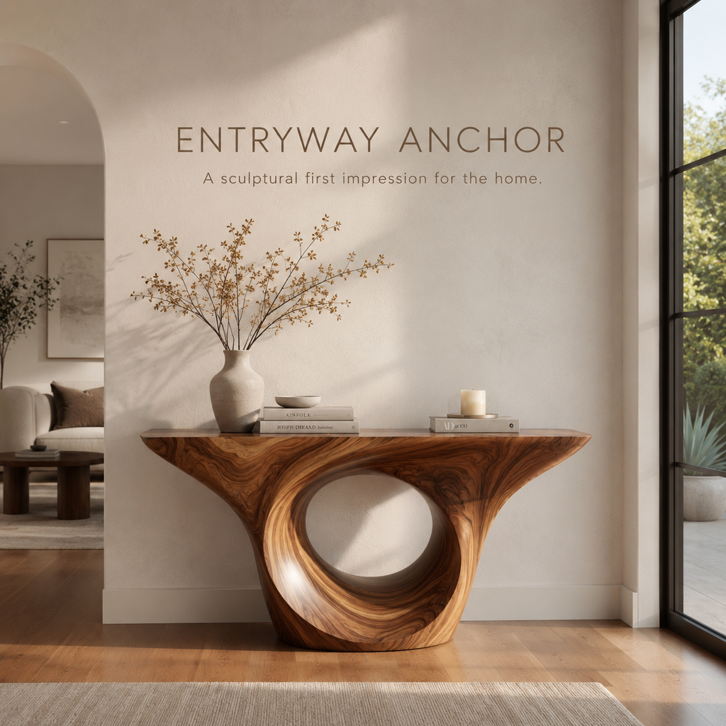Remy Sculptural Foyer Console Table - product detail 1