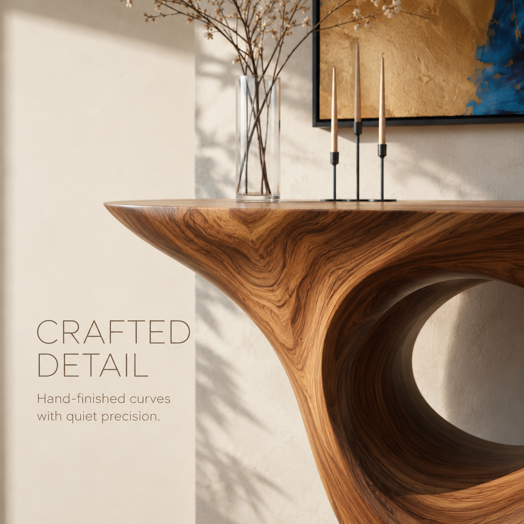 Remy Sculptural Foyer Console Table - product detail 5