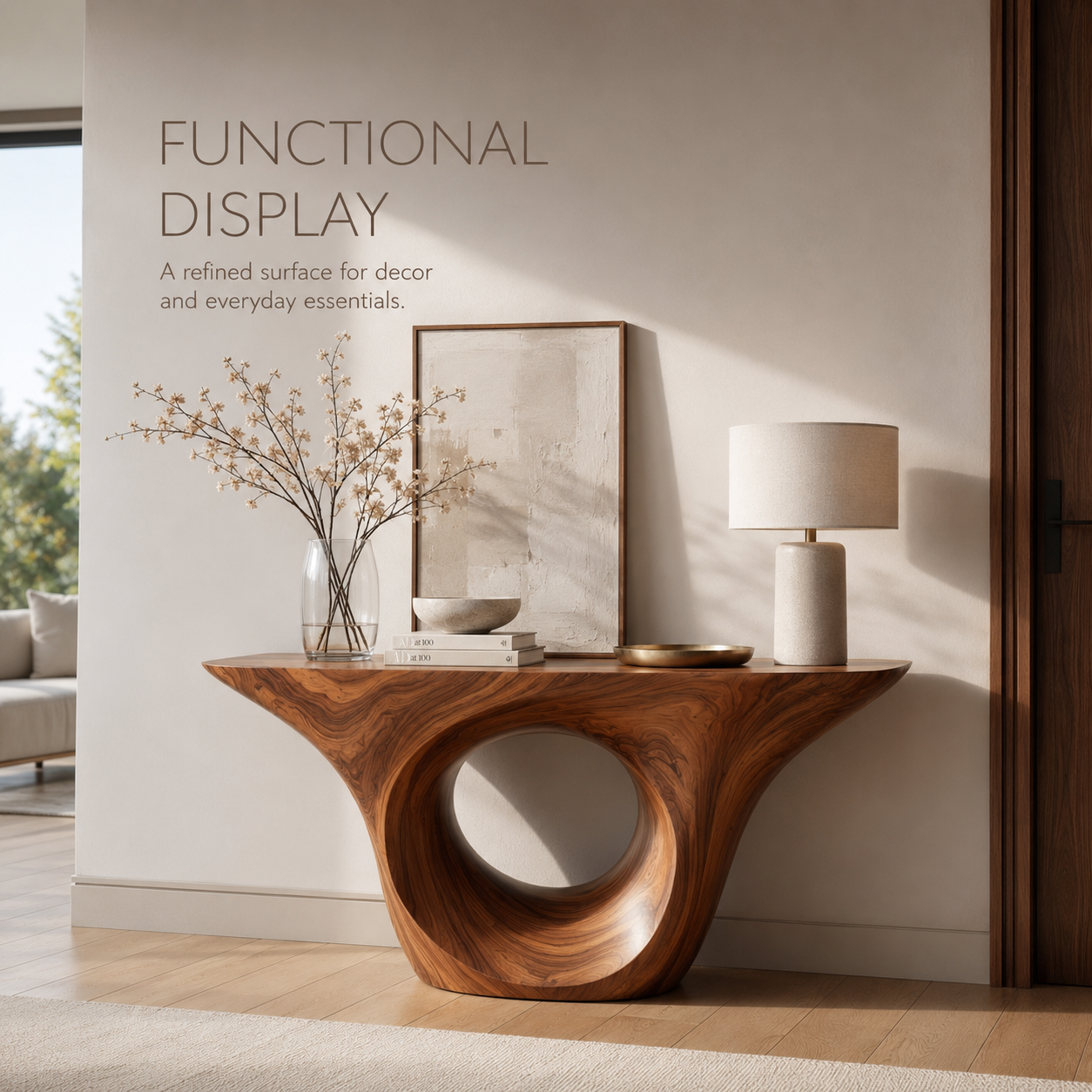 Remy Sculptural Foyer Console Table - product detail 6