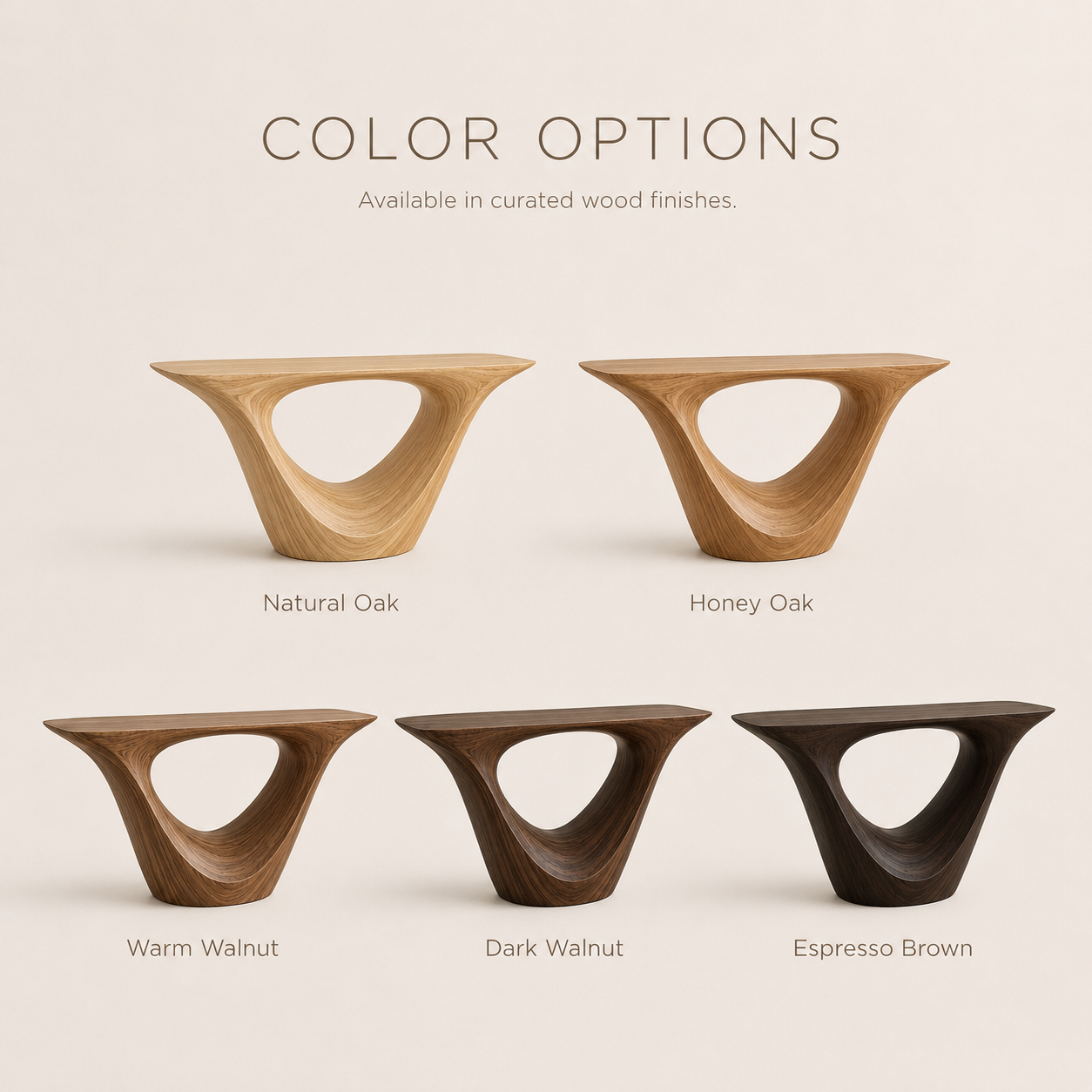 Calla Organic Walnut Console Table - Color Options