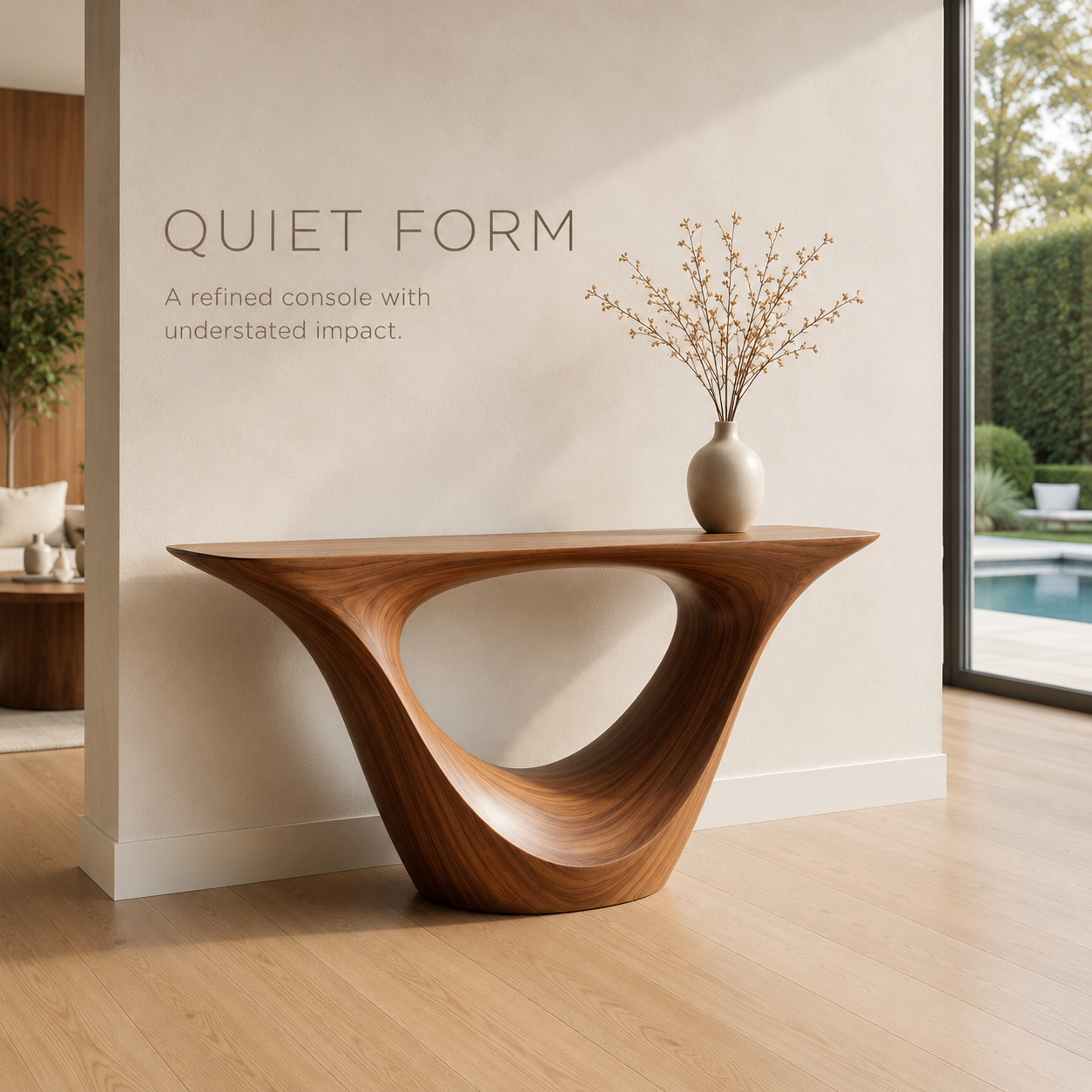 Calla Organic Walnut Console Table - product detail 2