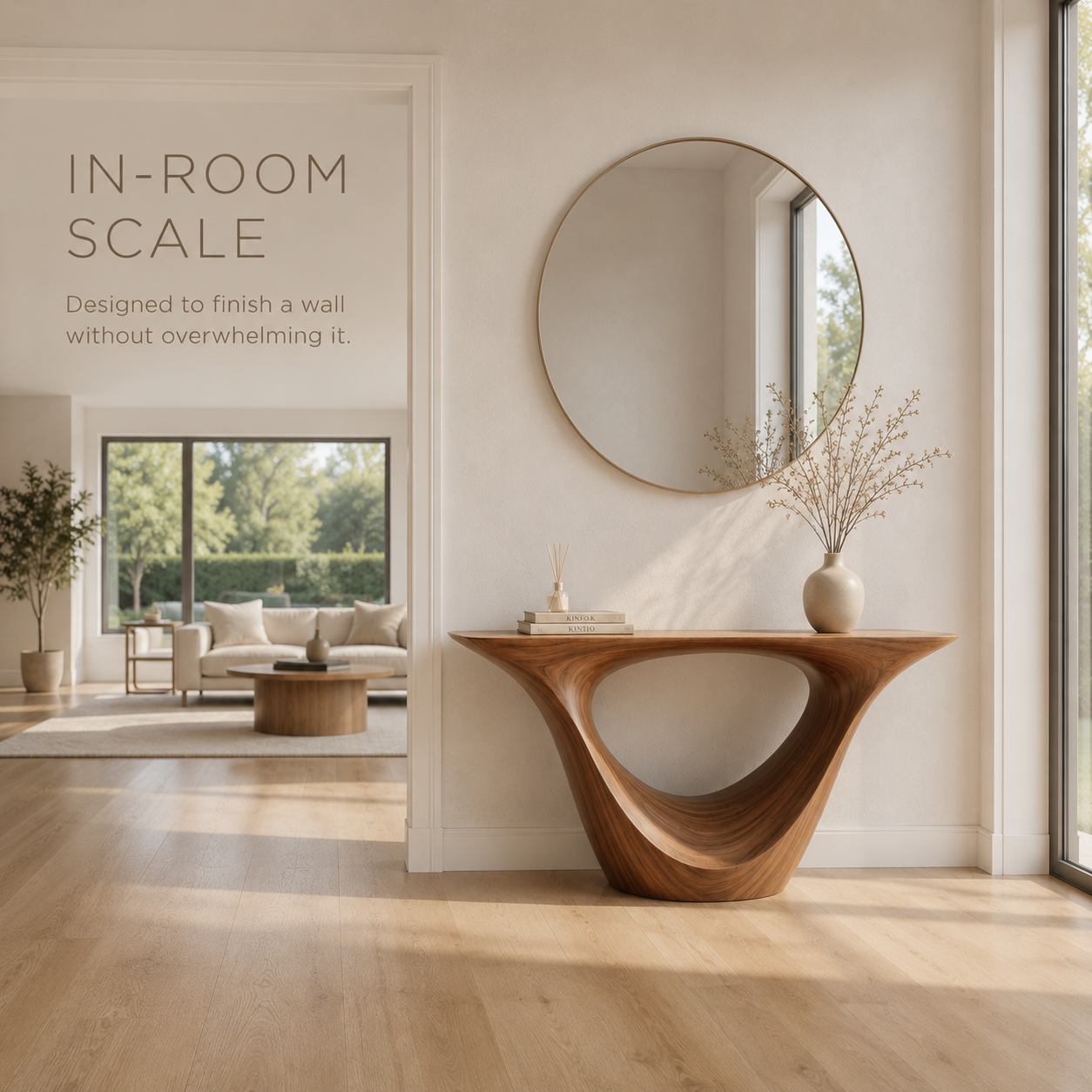 Calla Organic Walnut Console Table - product detail 3