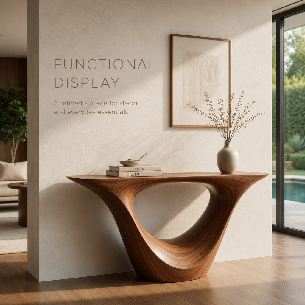 Calla Organic Walnut Console Table - product detail 6