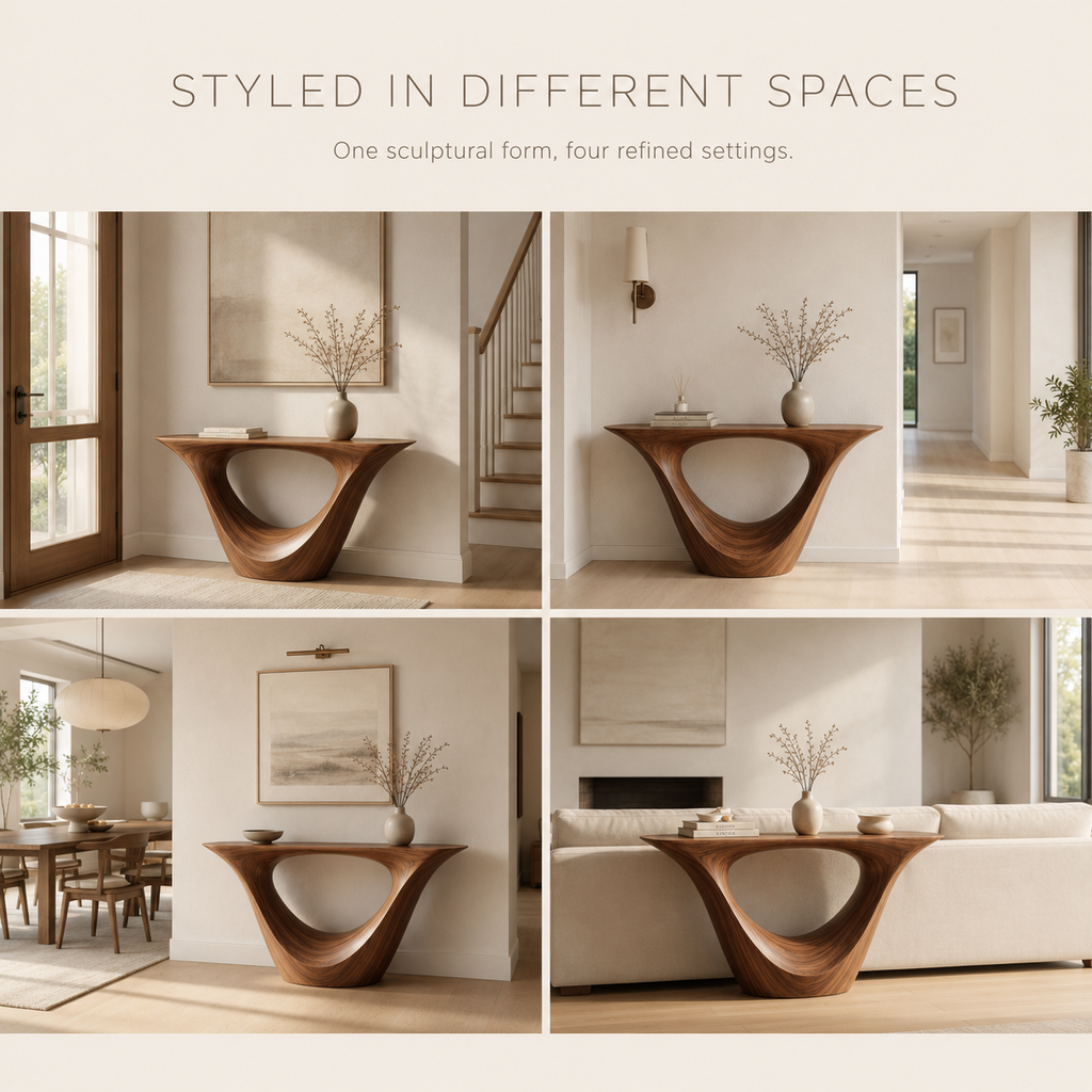Calla Organic Walnut Console Table - product detail 9