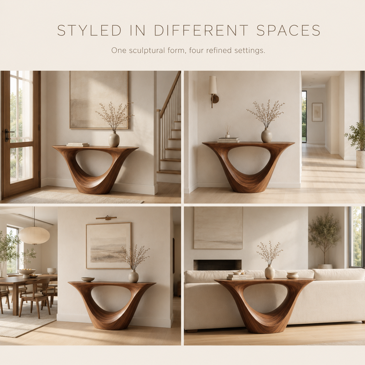 Calla Organic Walnut Console Table - product detail 9