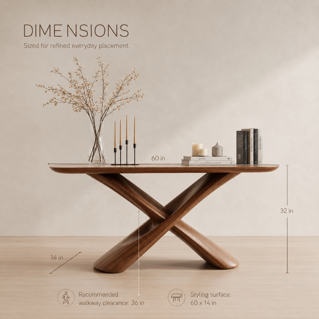 Sable Curved Console Table - product detail 8