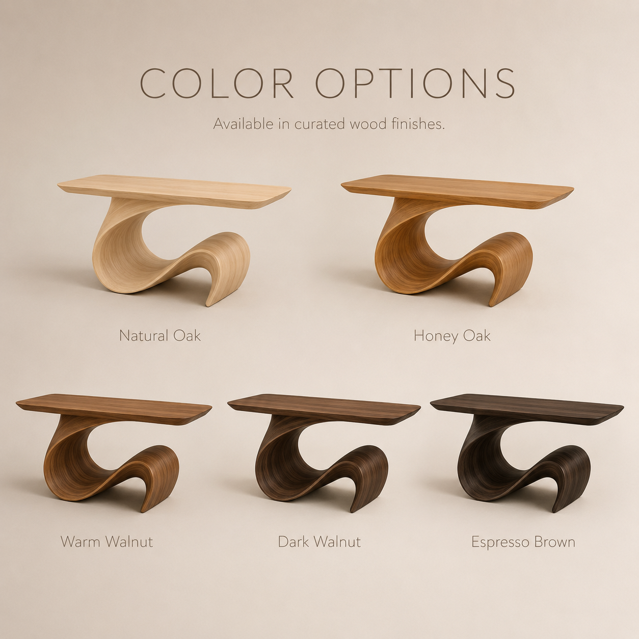 Brisa Modern Wood Console Table - Color Options
