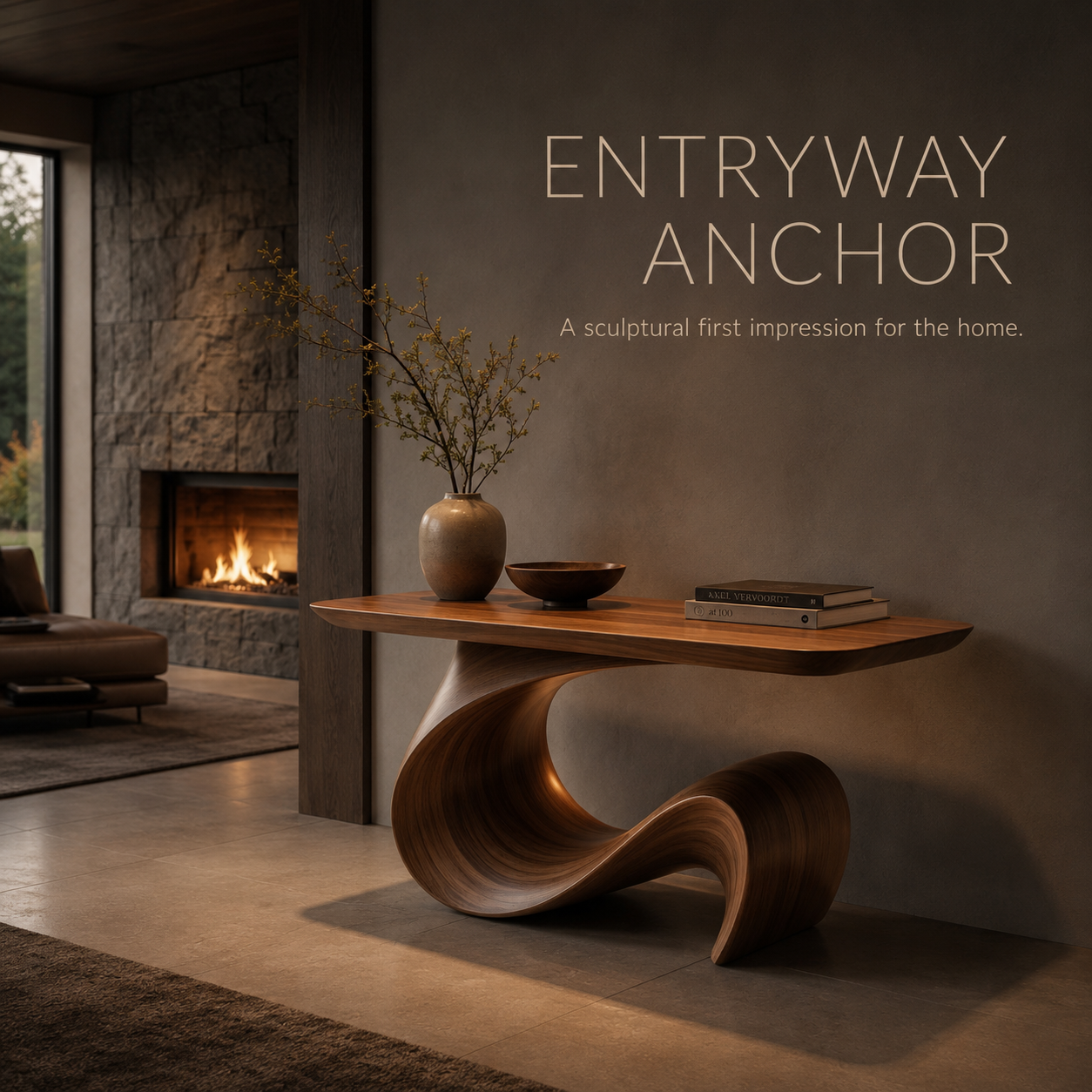 Brisa Modern Wood Console Table - product detail 1