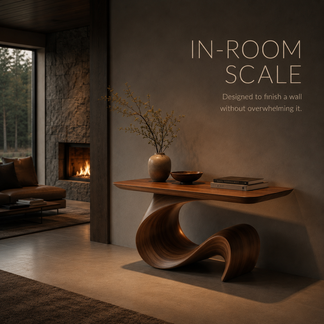 Brisa Modern Wood Console Table - product detail 3