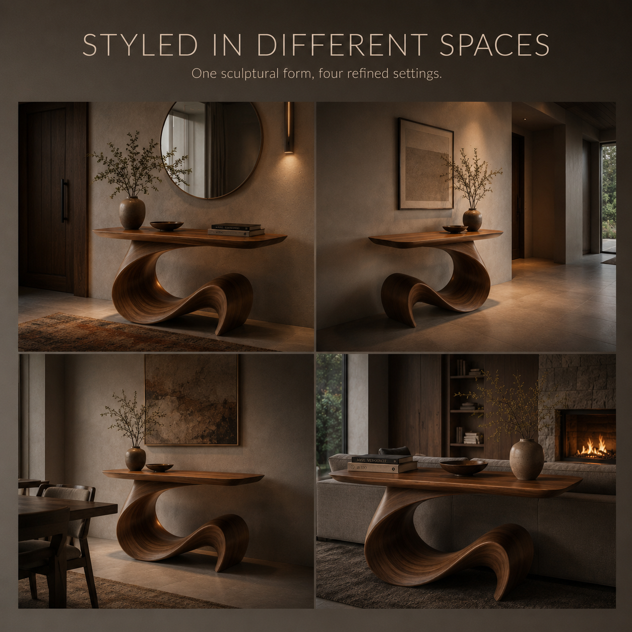 Brisa Modern Wood Console Table - product detail 9