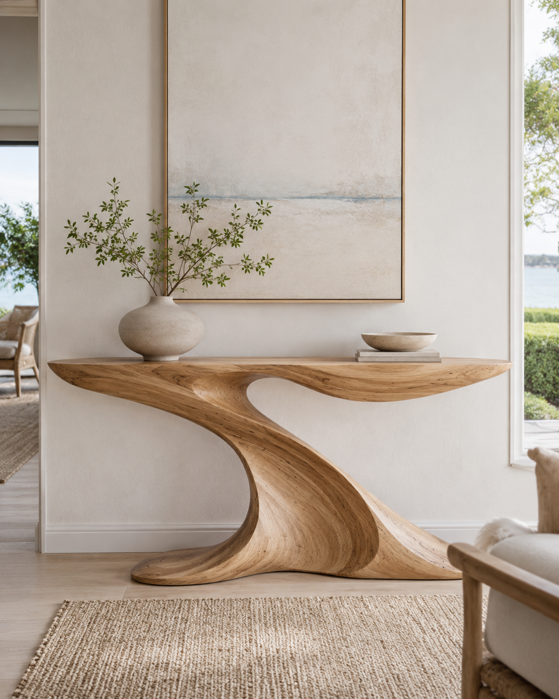 Darian Organic Wood Console Table - main view