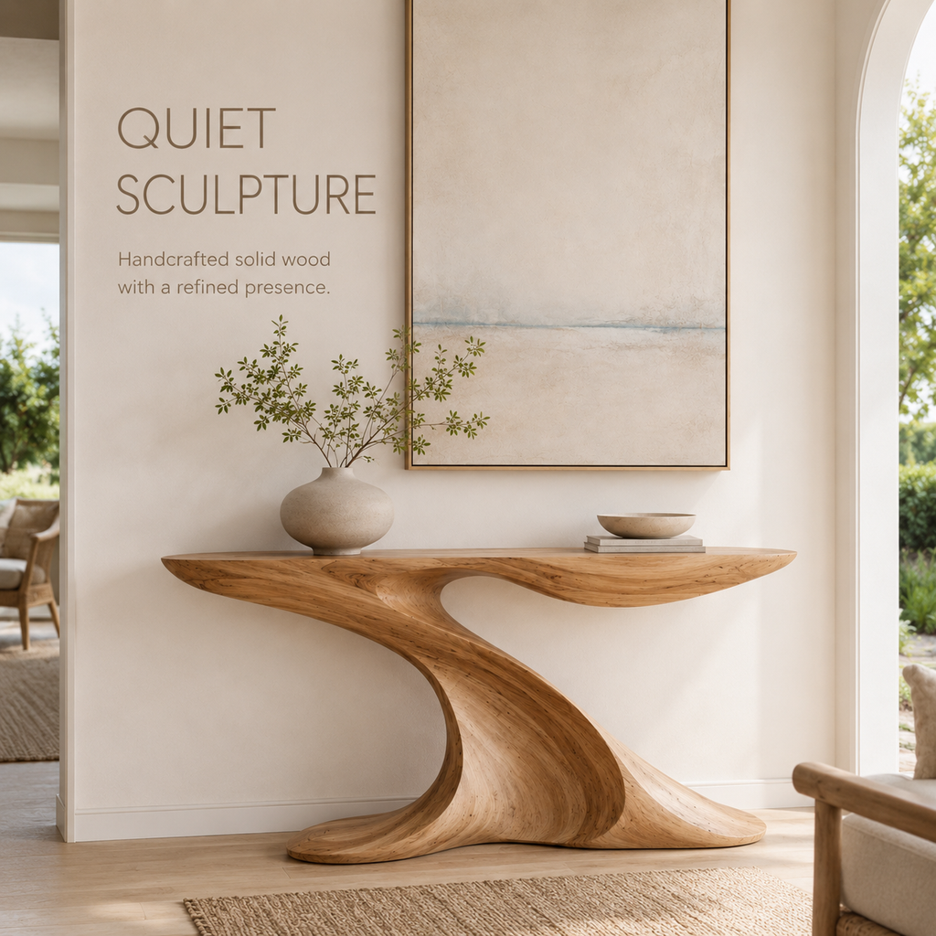 Darian Organic Wood Console Table - product image 02