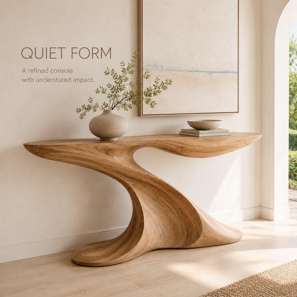 Darian Organic Wood Console Table - product image 03