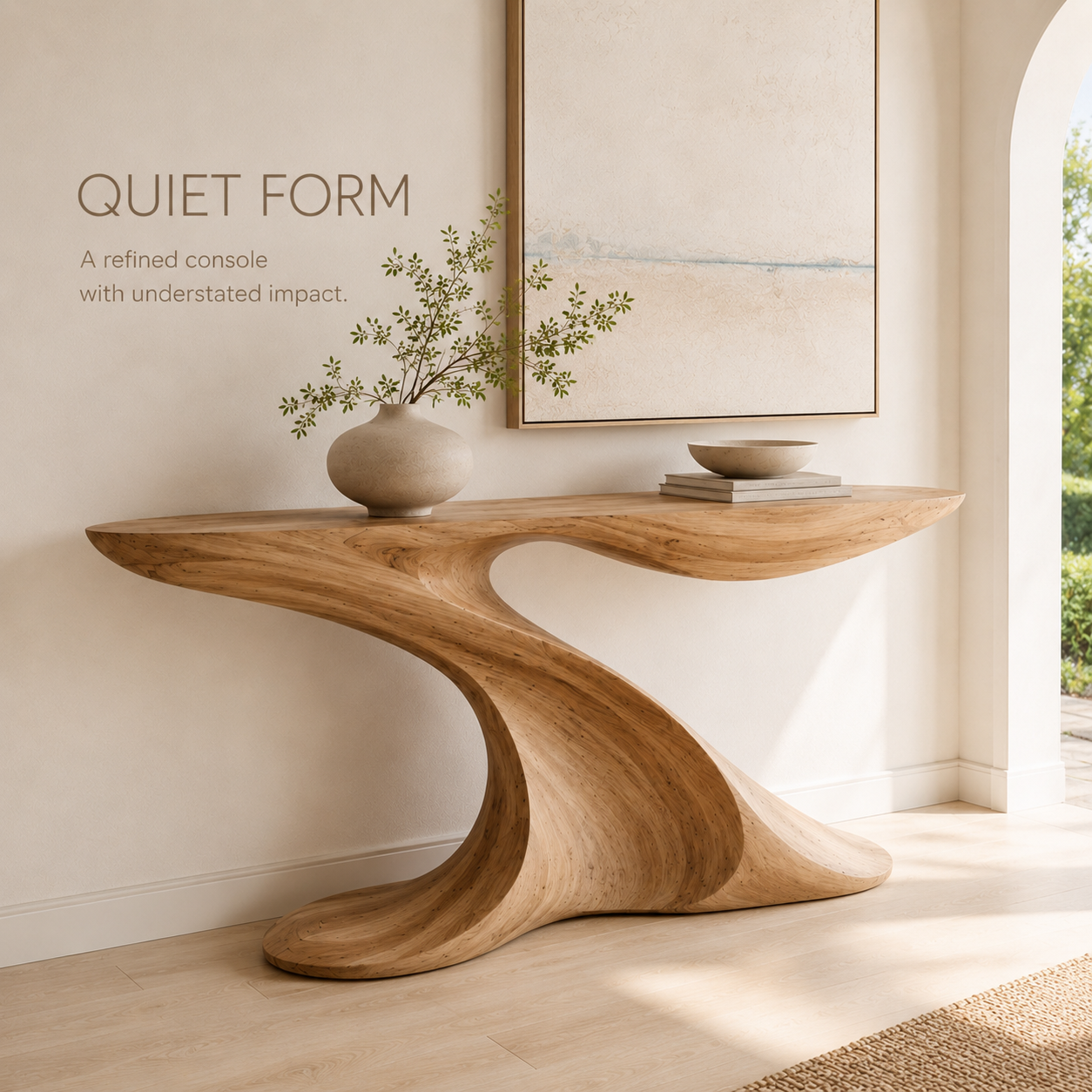 Darian Organic Wood Console Table - product image 03