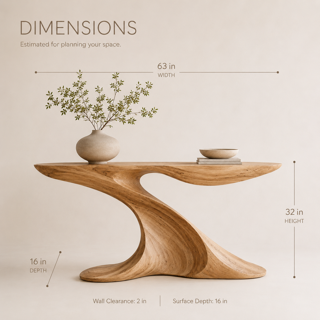 Darian Organic Wood Console Table - product image 09