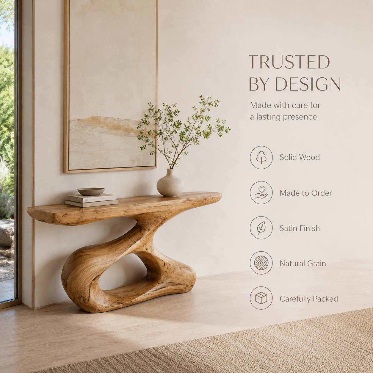 Isolde Sculpted Hall Console Table - product image 10