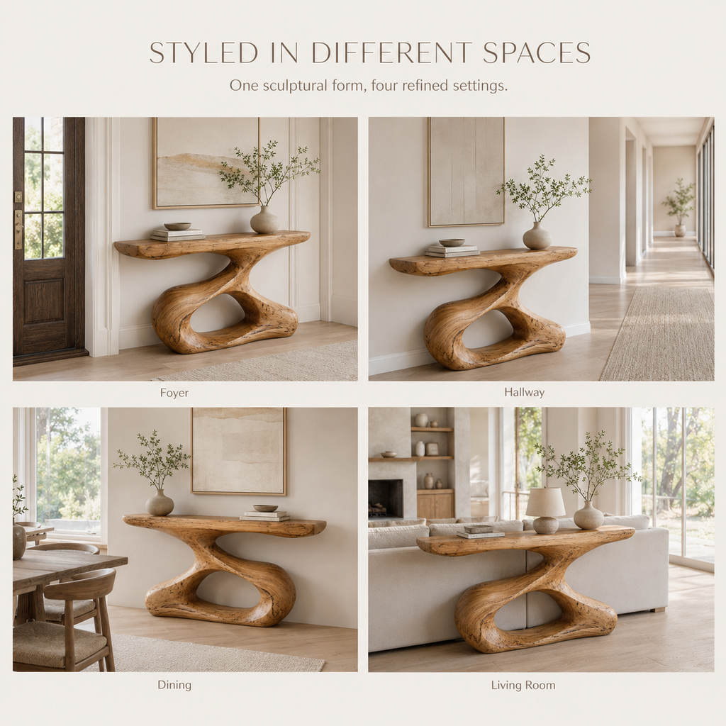 Isolde Sculpted Hall Console Table - product image 11