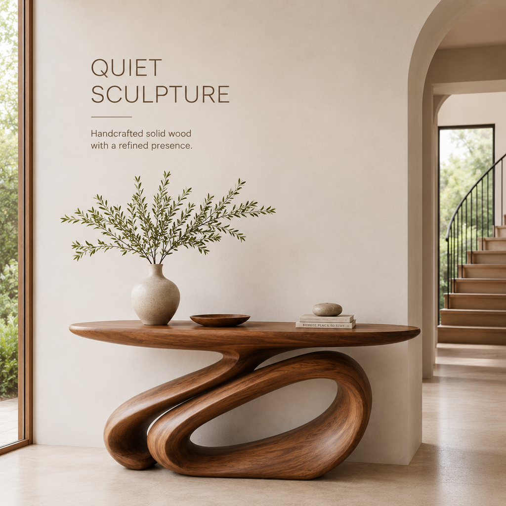 Juno Rounded Walnut Console Table - product image 02
