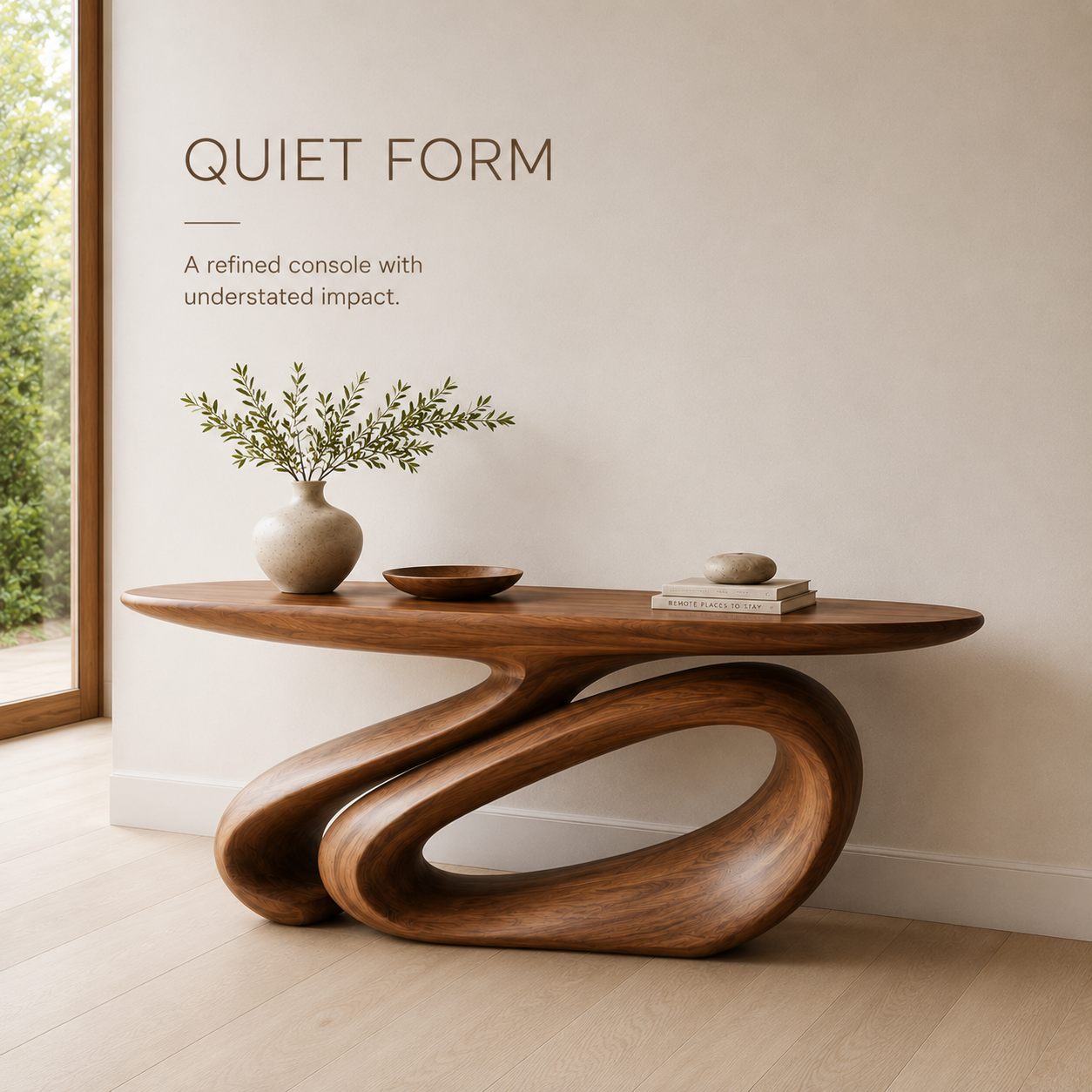 Juno Rounded Walnut Console Table - product image 03