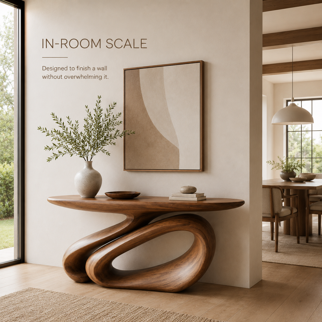 Juno Rounded Walnut Console Table - product image 04