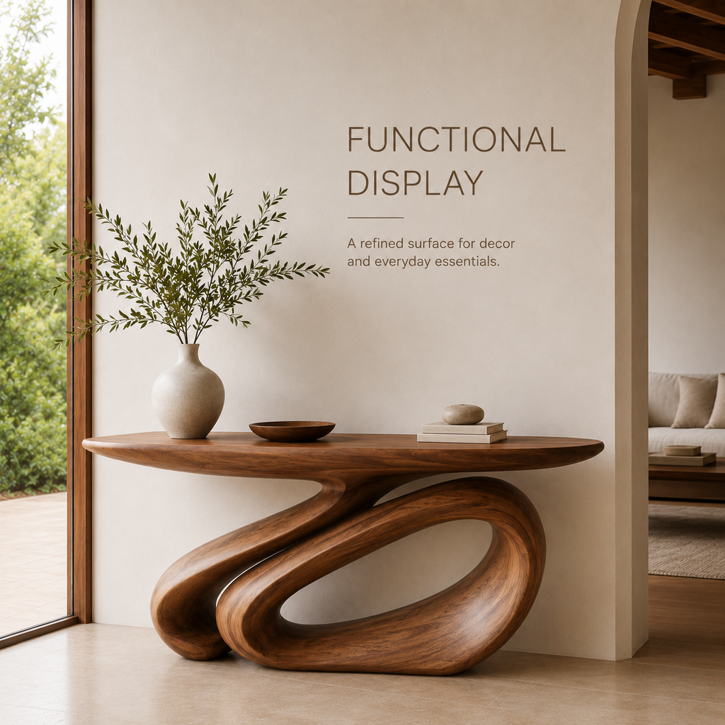 Juno Rounded Walnut Console Table - product image 08