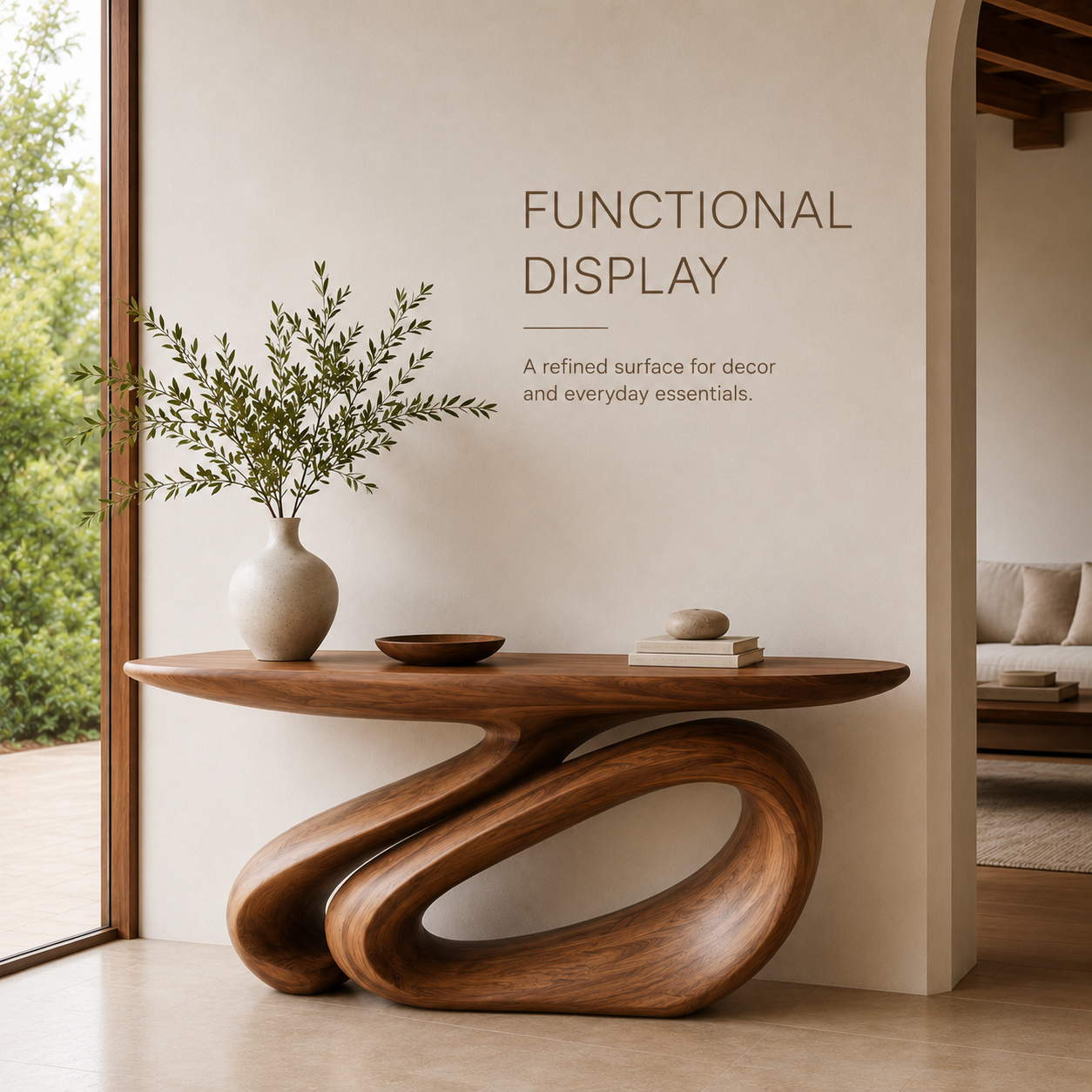 Juno Rounded Walnut Console Table - product image 08