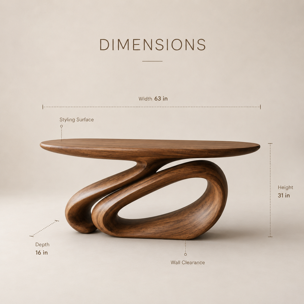 Juno Rounded Walnut Console Table - product image 09