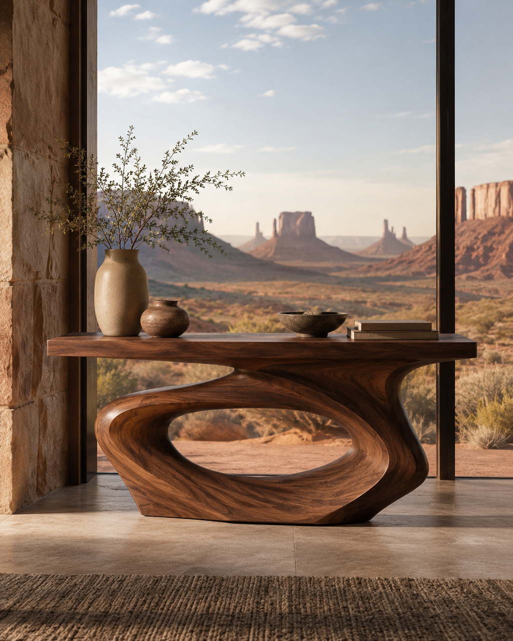 Nolan Sculptural Entry Console Table - main view