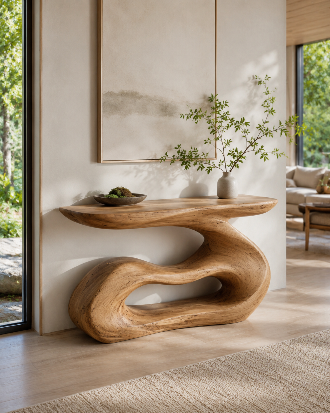 Orla Flowing Wood Console Table - main view