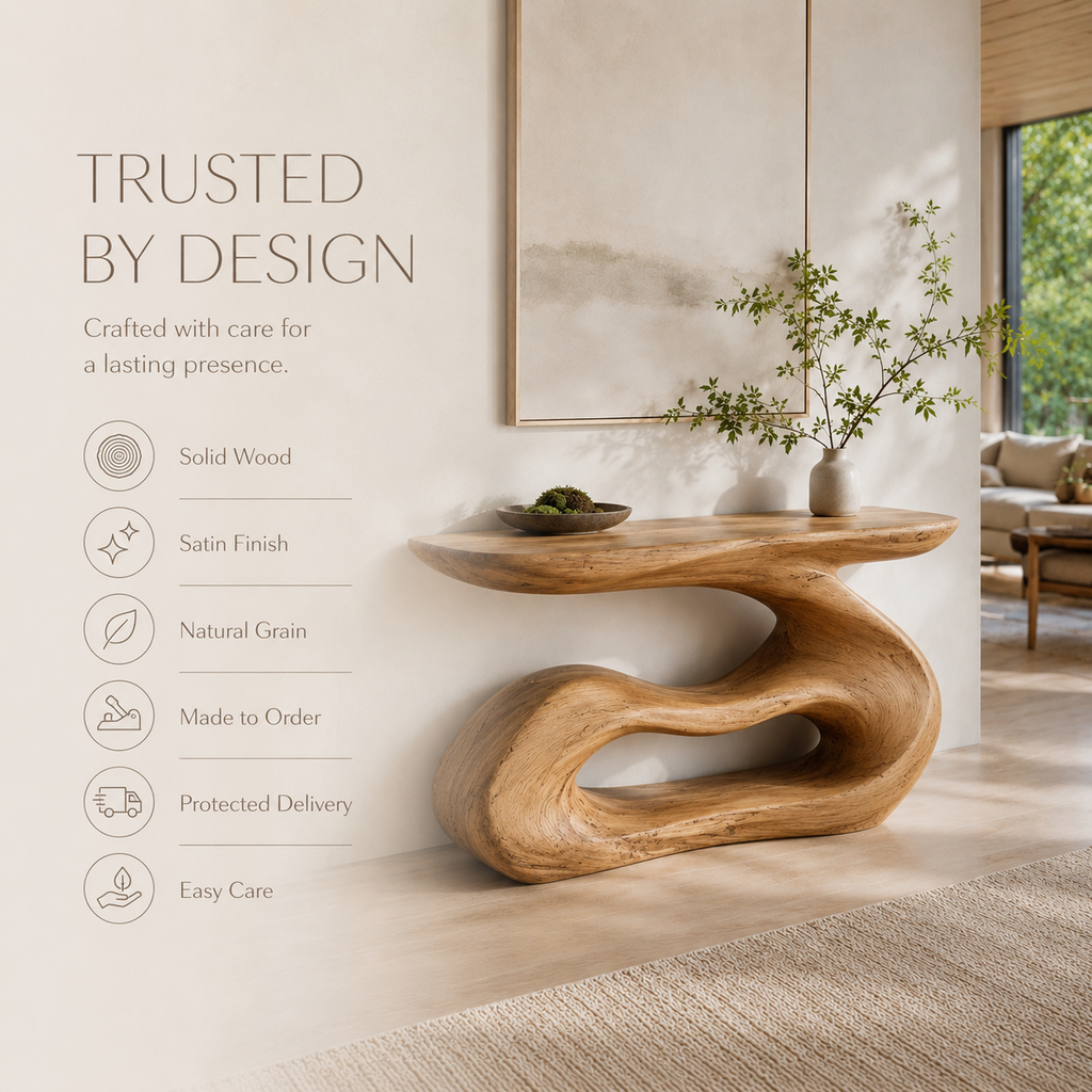 Orla Flowing Wood Console Table - product image 06