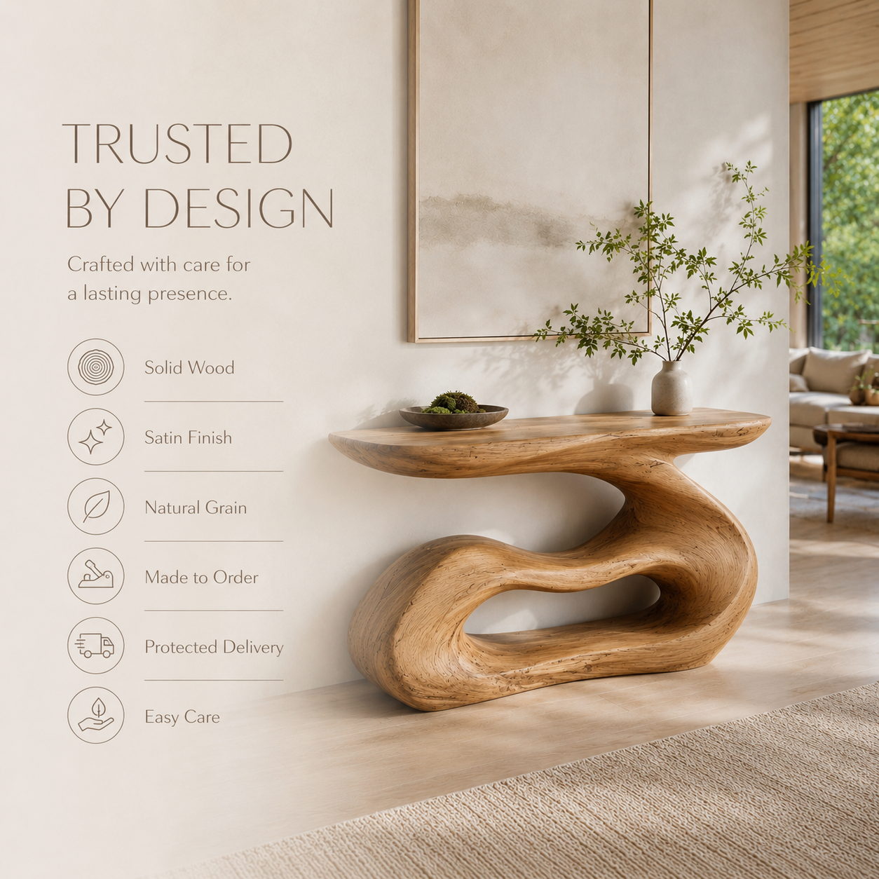Orla Flowing Wood Console Table - product image 06