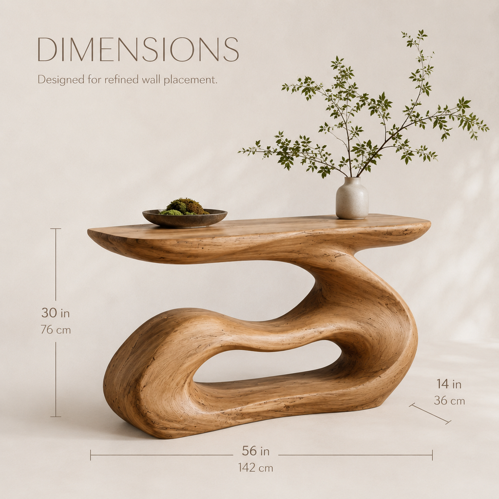 Orla Flowing Wood Console Table - product image 10