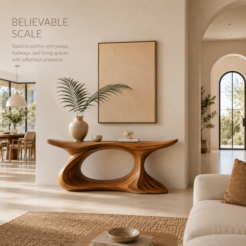 Selene Warm Walnut Console Table - product image 04