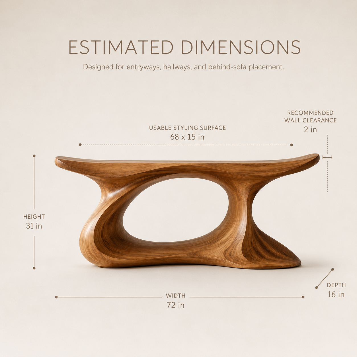 Selene Warm Walnut Console Table - product image 08